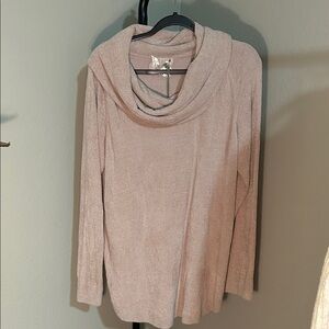 Barefoot Dreams Soft Cowl Neck Tunic Sweater - Light Pink